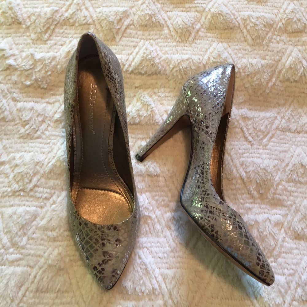 BCBG Snake Skin Heels